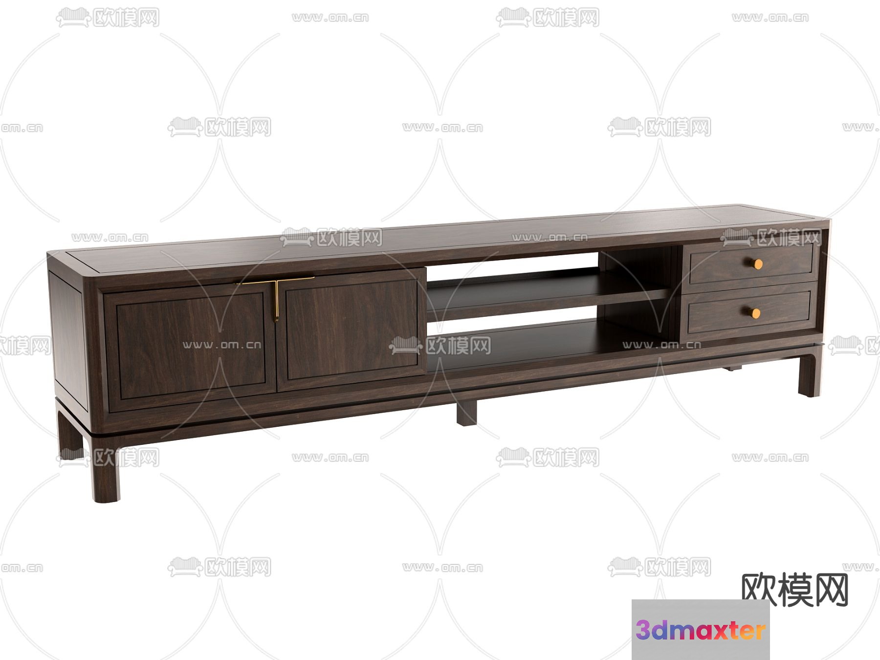 Modern Wooden Tv Stand 3D Model - 19796 - VRAY Render