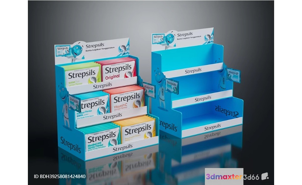 Strepsils Display Stands 3D Model - 17993 - VRAY Render
