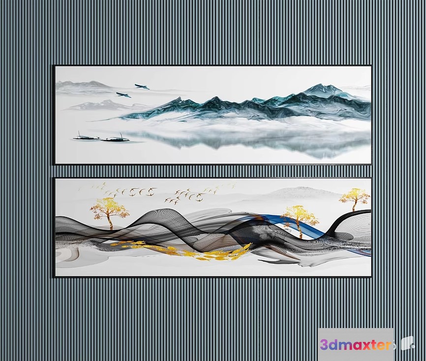 Two Landscape Paintings 3D Model - 21662 - VRAY Render