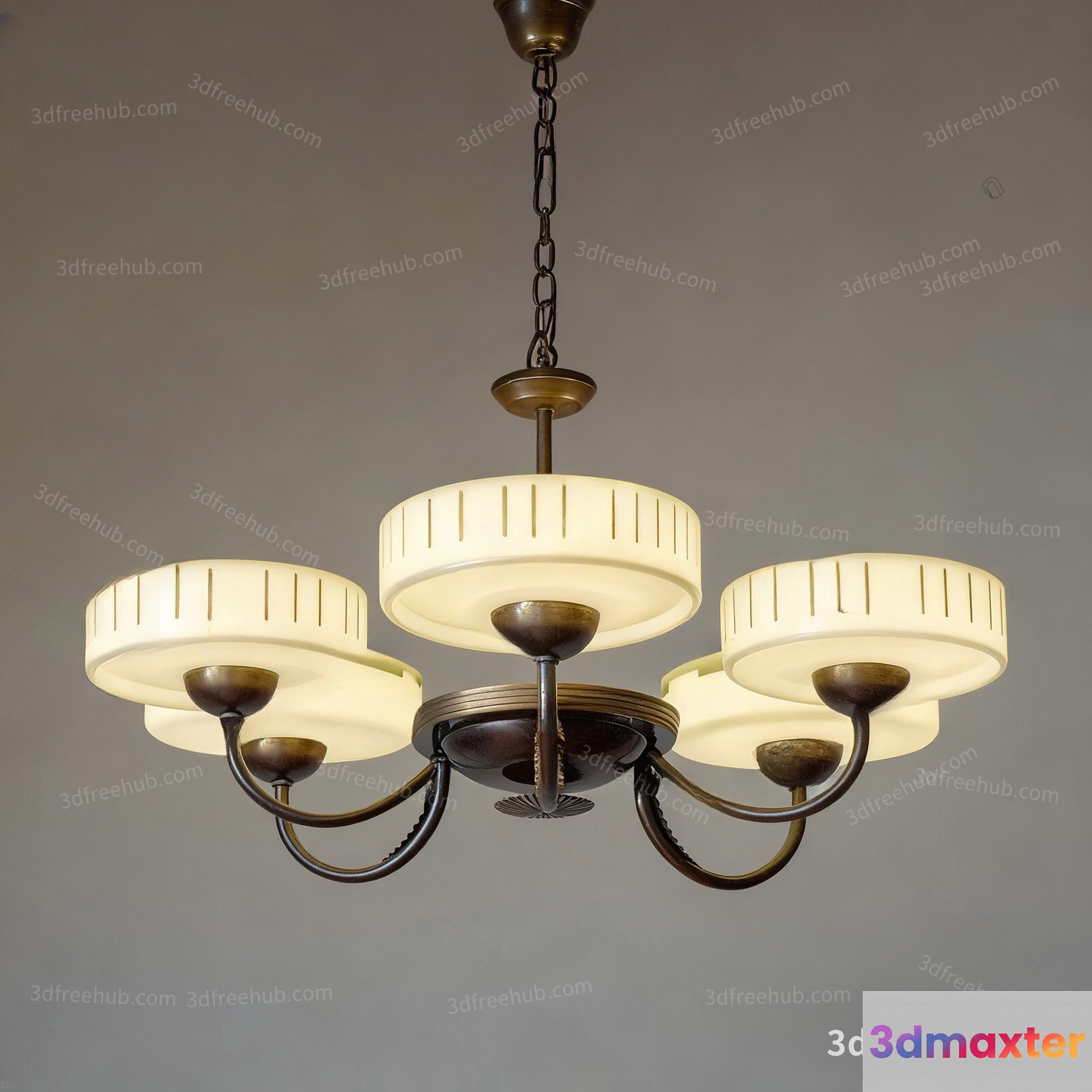 Gold Light Fixture 3D Model - 22413 - VRAY Render