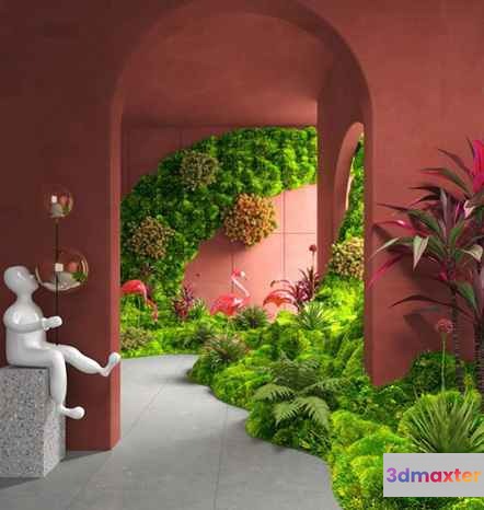 A Red Archway 3D Model - 14601 - VRAY Render