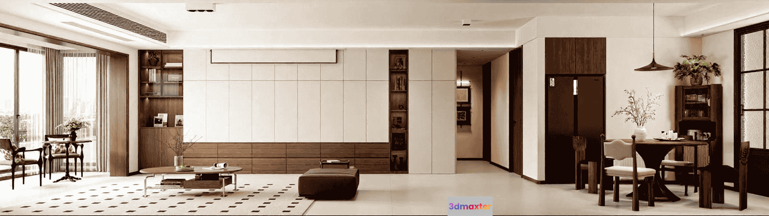 Modern Living Room 3D Model - 18293 - VRAY Render