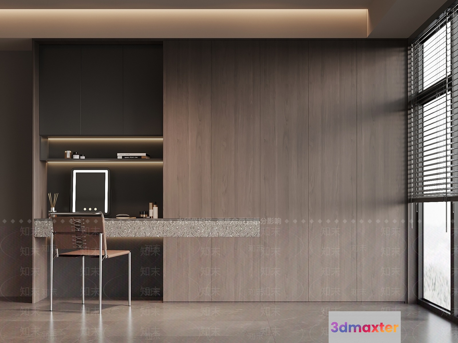 Modern Makeup Vanity 3D Model - 8652 - VRAY Render