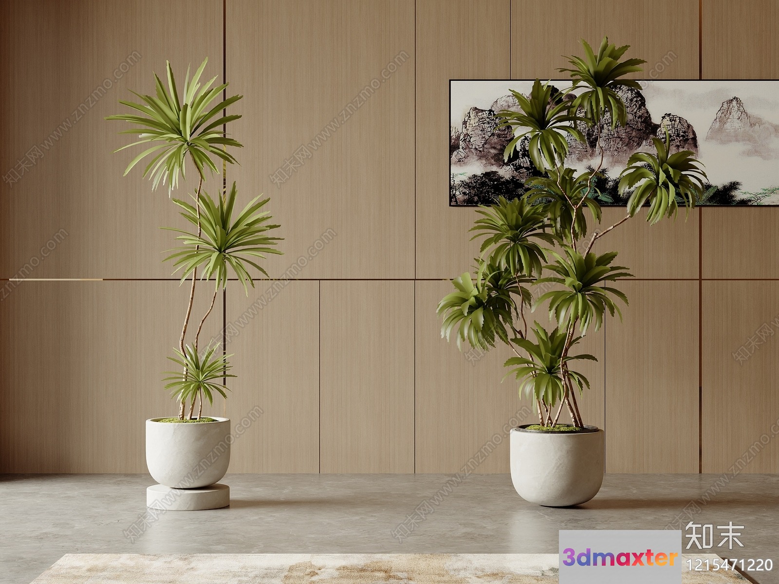 Modern Indoor Plants 3D Model - 17778 - VRAY Render