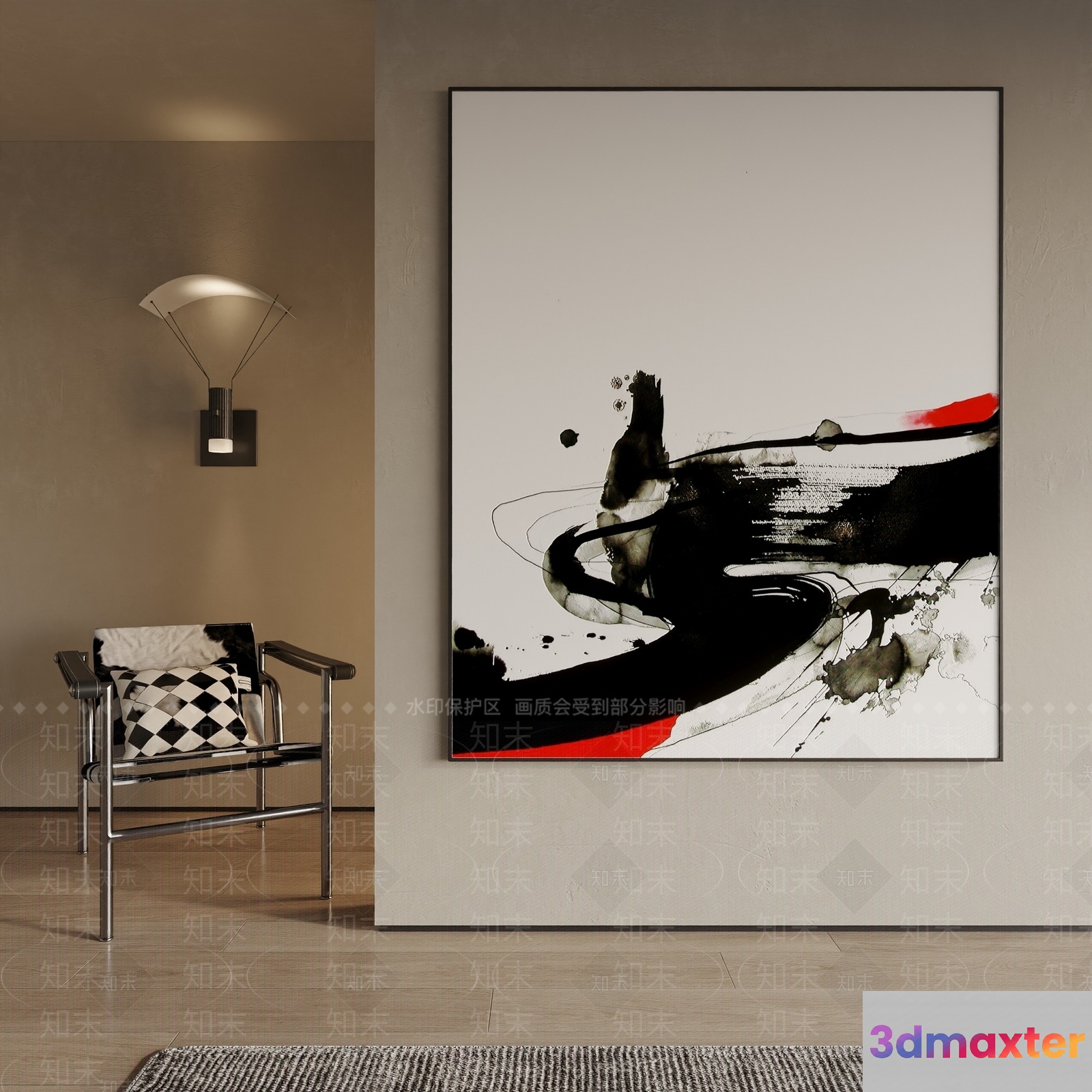 Modern Abstract Art Piece 3D Model - 17723 - VRAY Render