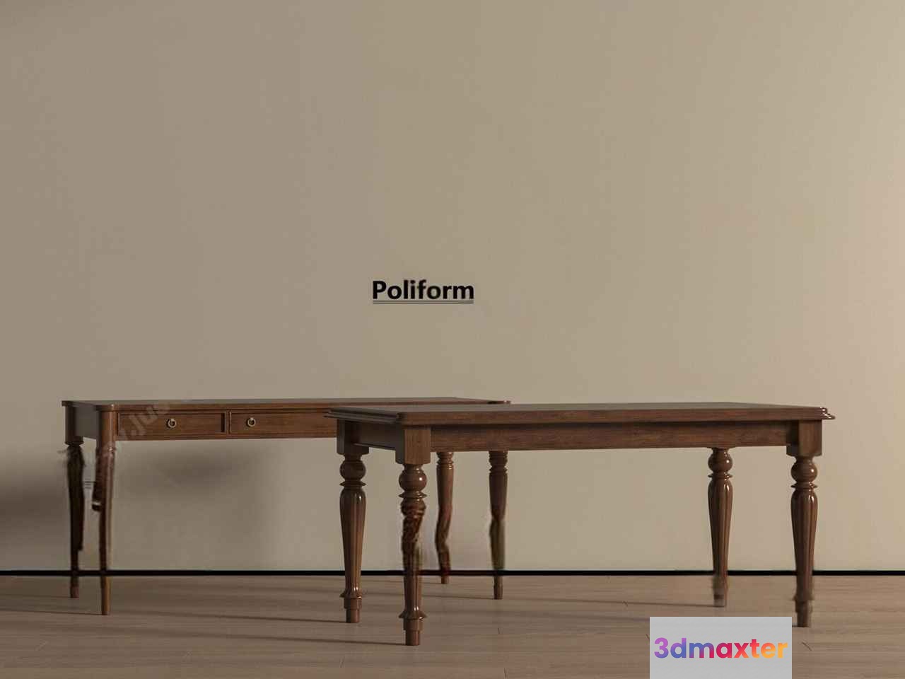 A Wooden Table 3D Model - 2571 - VRAY Render