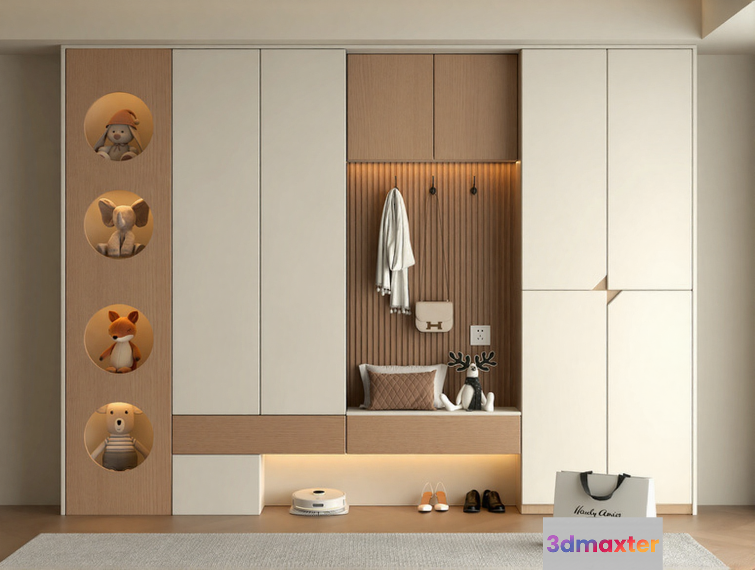 Modern Minimalist Storage Unit 3D Model - 13993 - VRAY Render