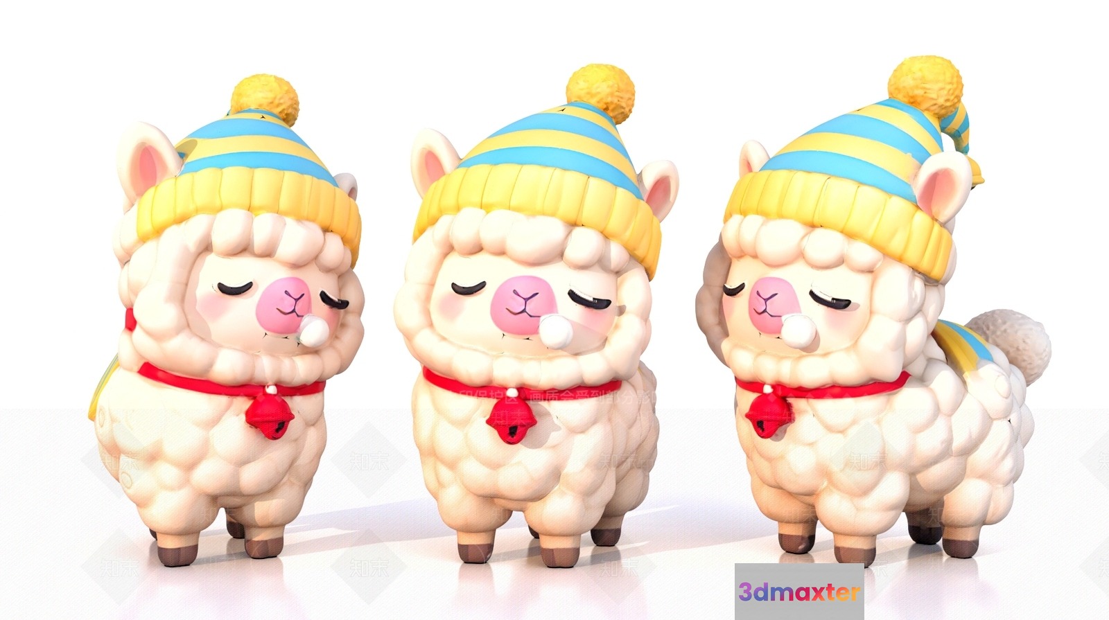Three Alpacas 3D Model - 7335 - VRAY Render