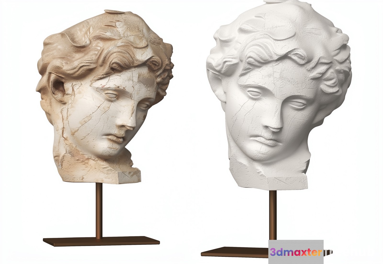 A Pair Of Antique Statues 3D Model - 22877 - VRAY Render