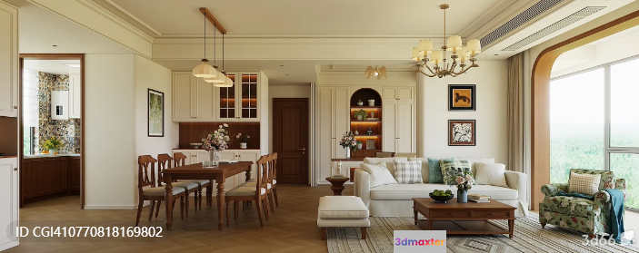 Modern Living Room 3D Model - 11143 - VRAY Render