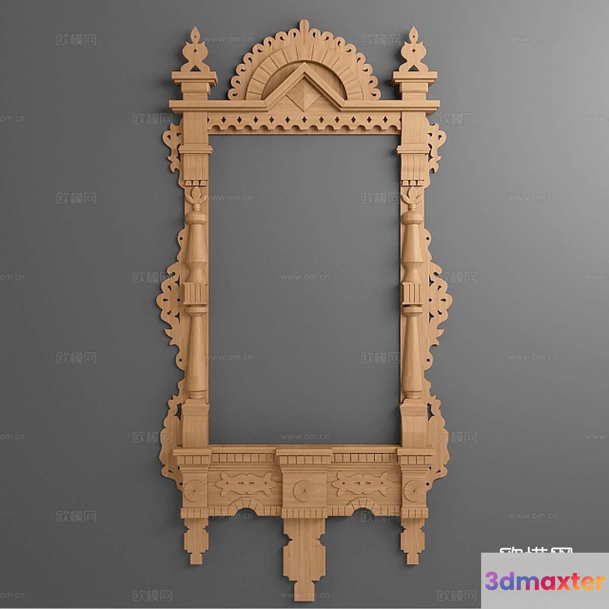A Decorative Mirror With An Ornate Frame 3D Model - 21750 - VRAY Render
