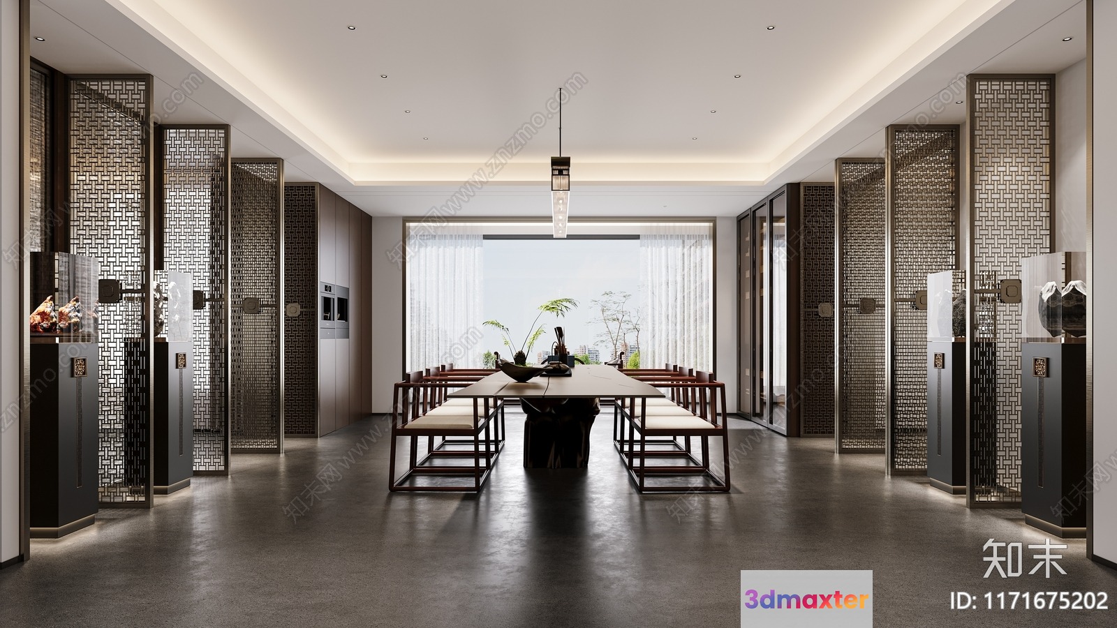 A Modern Dining Room 3D Model - 2058 - CORONA Render