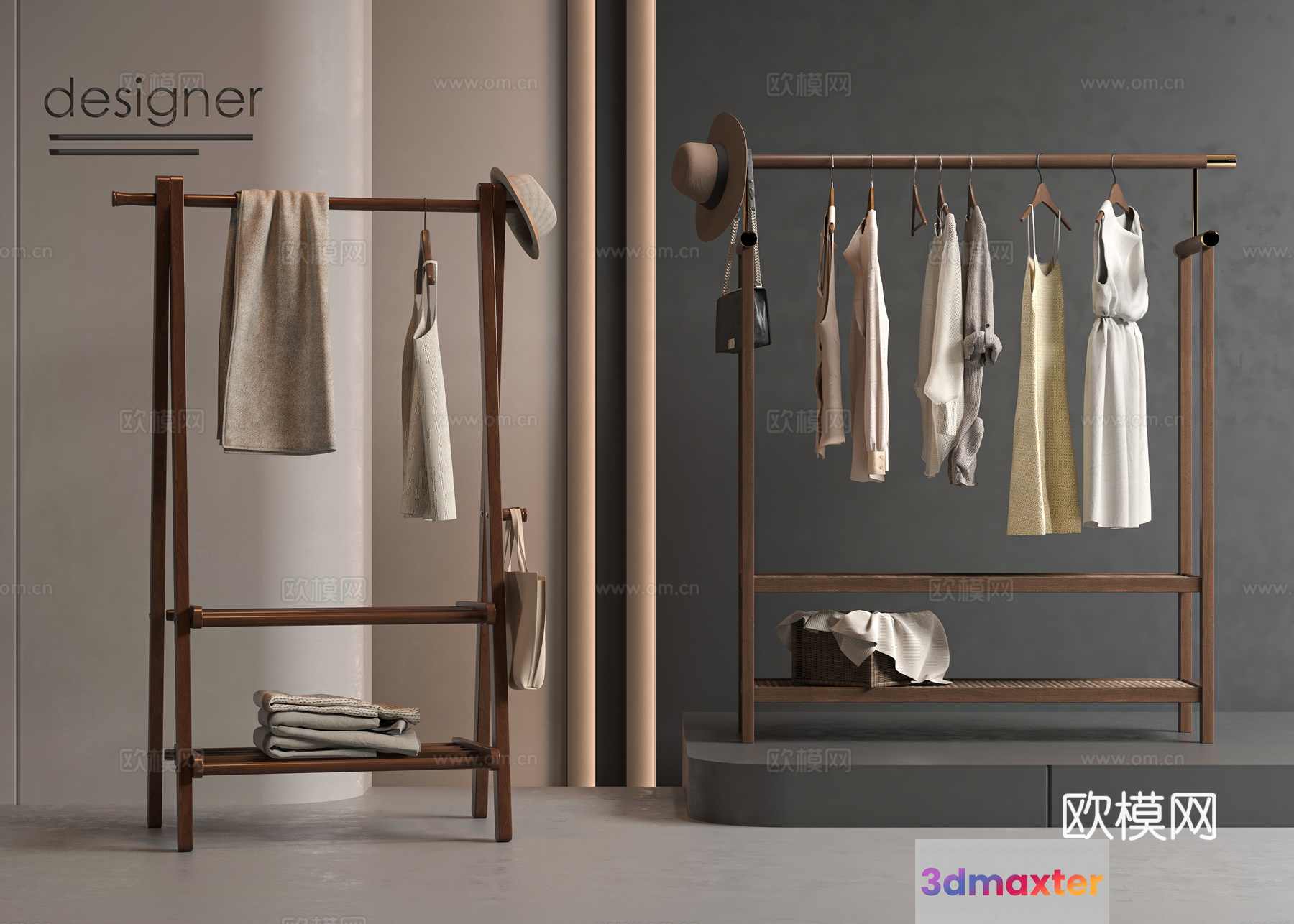 Modern Clothing Rack 3D Model - 22794 - VRAY Render