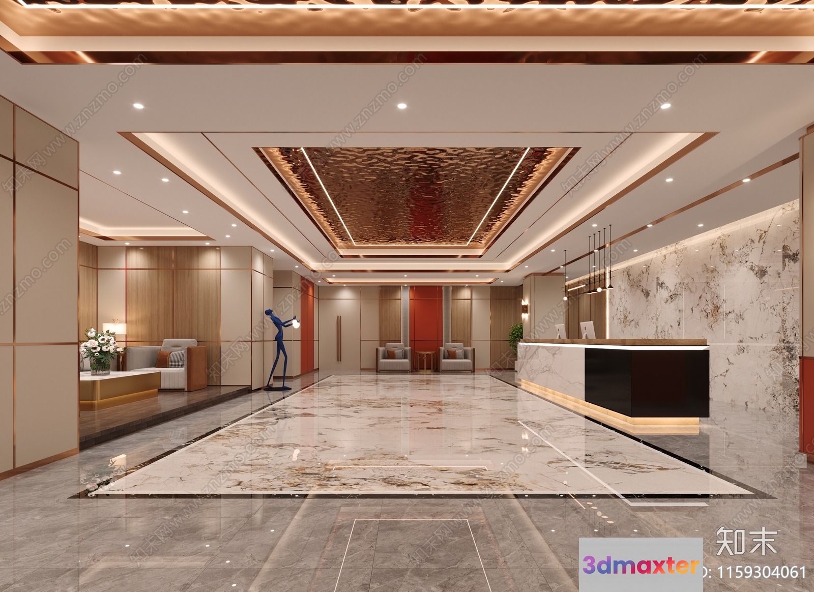Modern Luxury Office 3D Model - 17141 - VRAY Render