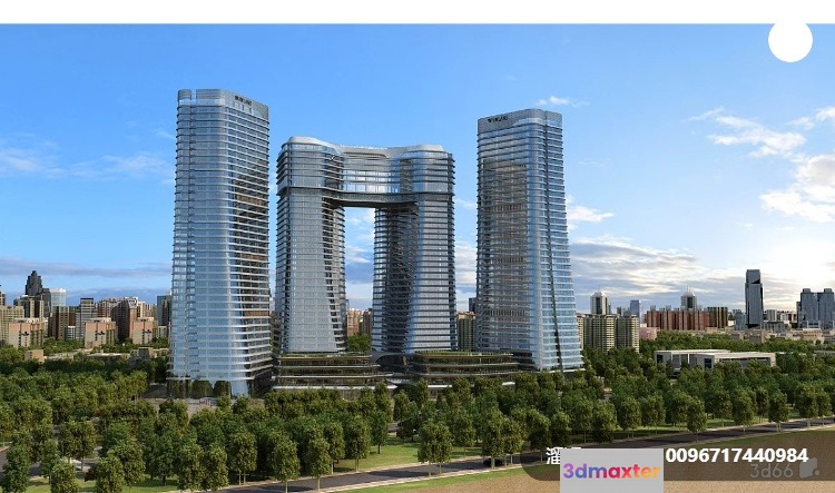 The Main Subject Is A Large Building With A Modern Design Characterized By Its 3D Model - 8248 - VRAY Render