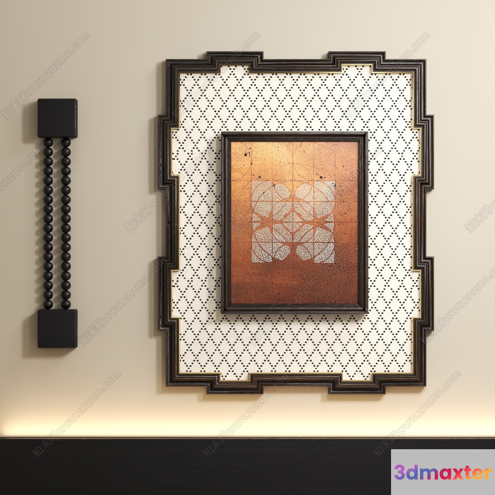 Artwork With A Geometric Pattern 3D Model - 10640 - VRAY Render
