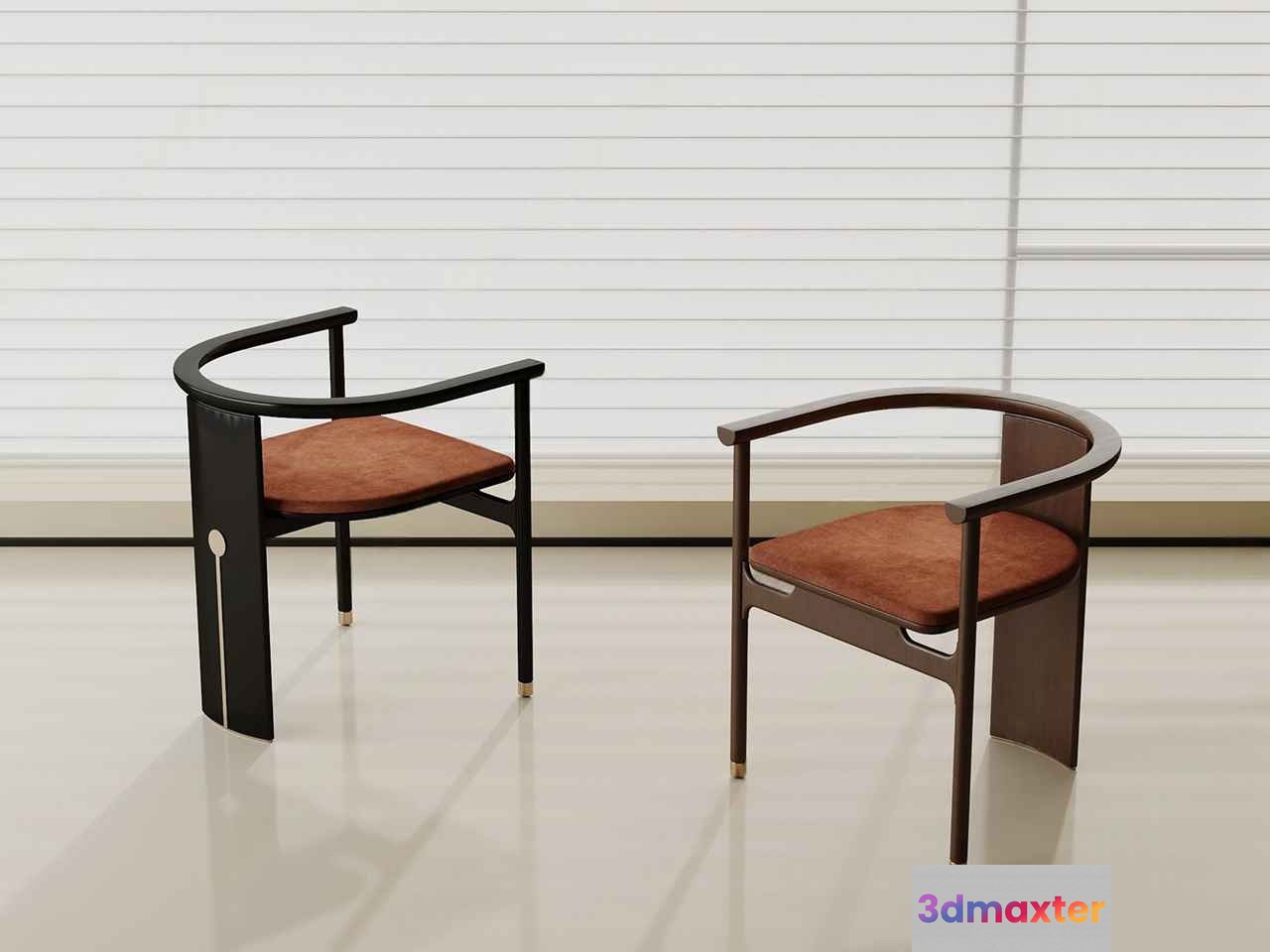 Modern Brown Chairs 3D Model - 7720 - VRAY Render