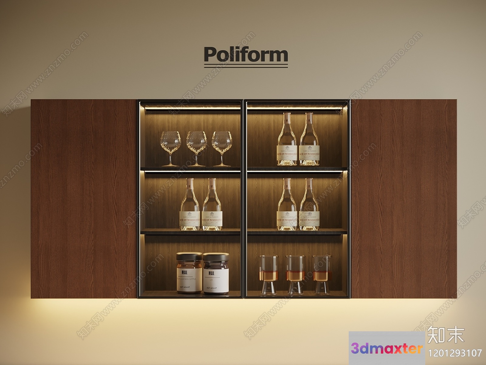 Modern Bar Cabinet 3D Model - 15638 - VRAY Render