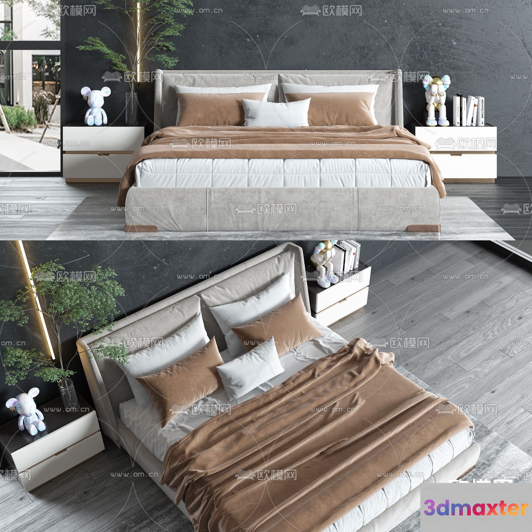 Modern Bedroom Furniture 3D Model - 6477 - VRAY Render