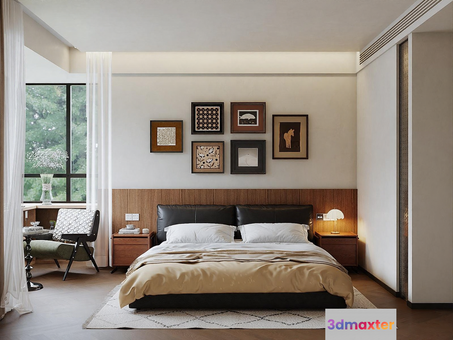 Cozy Bedroom 3D Model - 5251 - CORONA Render