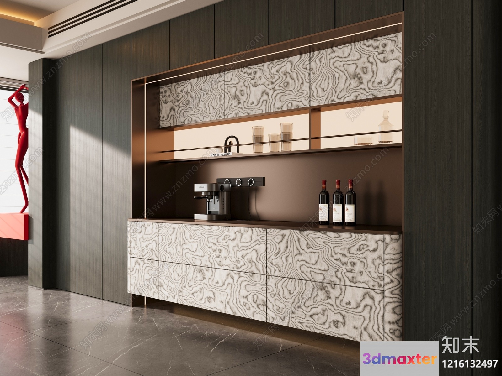 Modern Kitchen Cabinet 3D Model - 11965 - VRAY Render