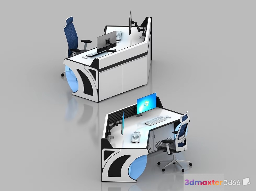 Modern Office Desks 3D Model - 21482 - VRAY Render