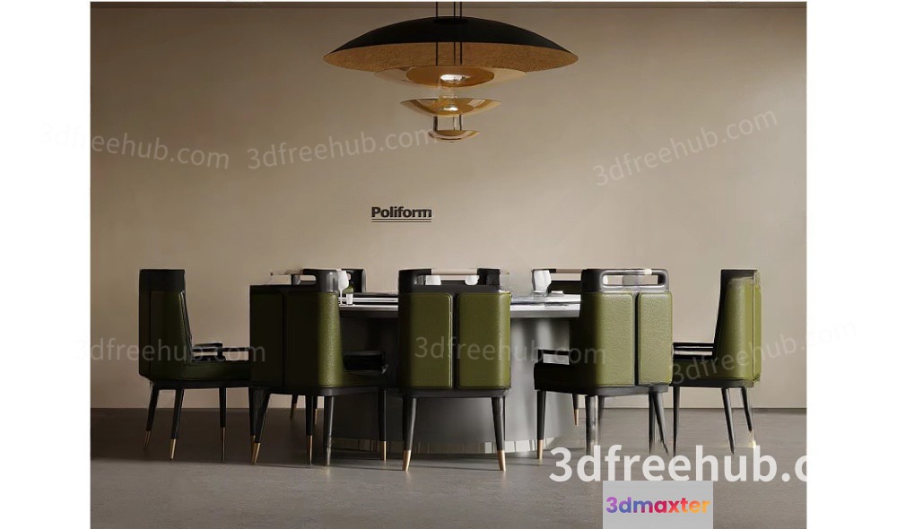 Modern Dining Room 3D Model - 18514 - VRAY Render
