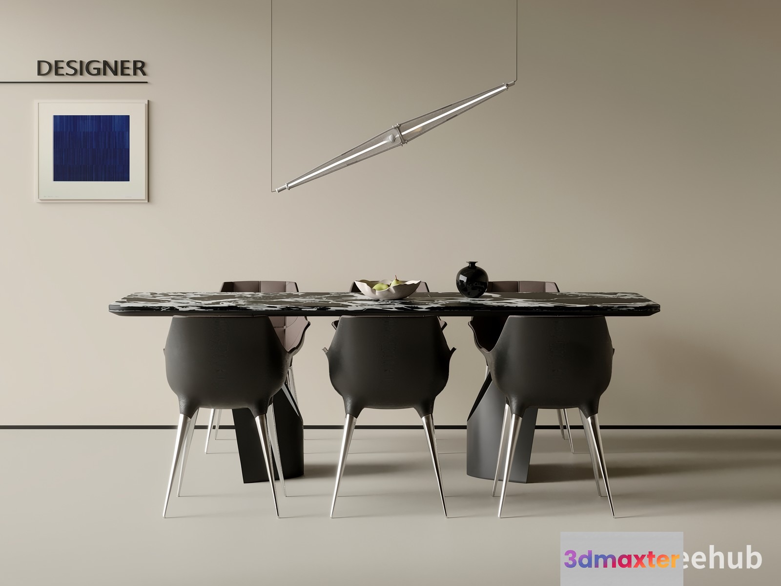 Modern Dining Table 3D Model - 23321 - VRAY Render