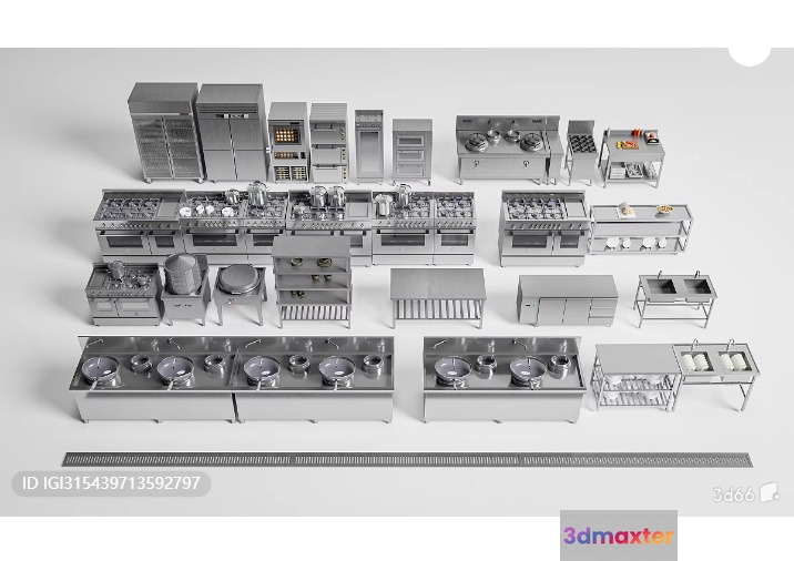 Kitchen Appliances 3D Model - 1542 - VRAY Render