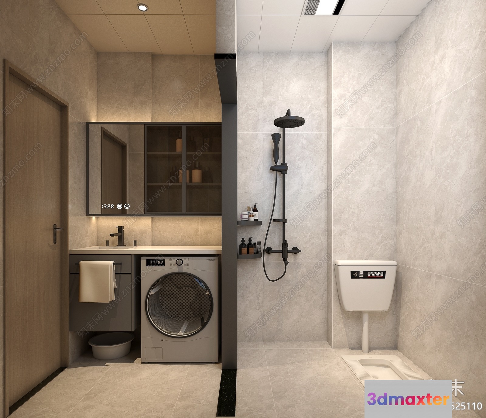 Modern Bathroom 3D Model - 1516 - VRAY Render