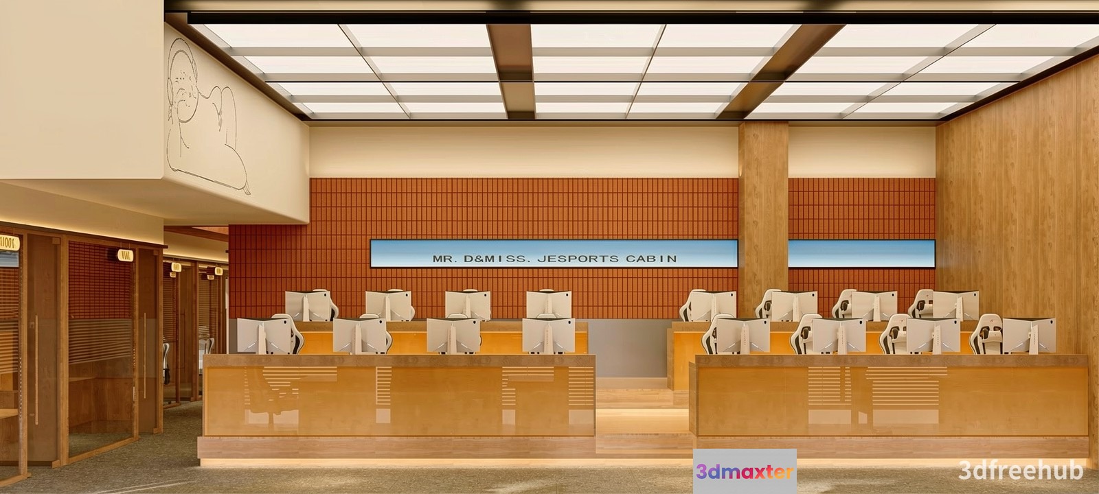 Modern Office Space 3D Model - 21947 - VRAY Render
