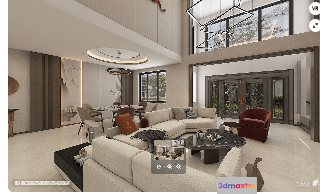 Modern Living Room 3D Model - 17034 - VRAY Render