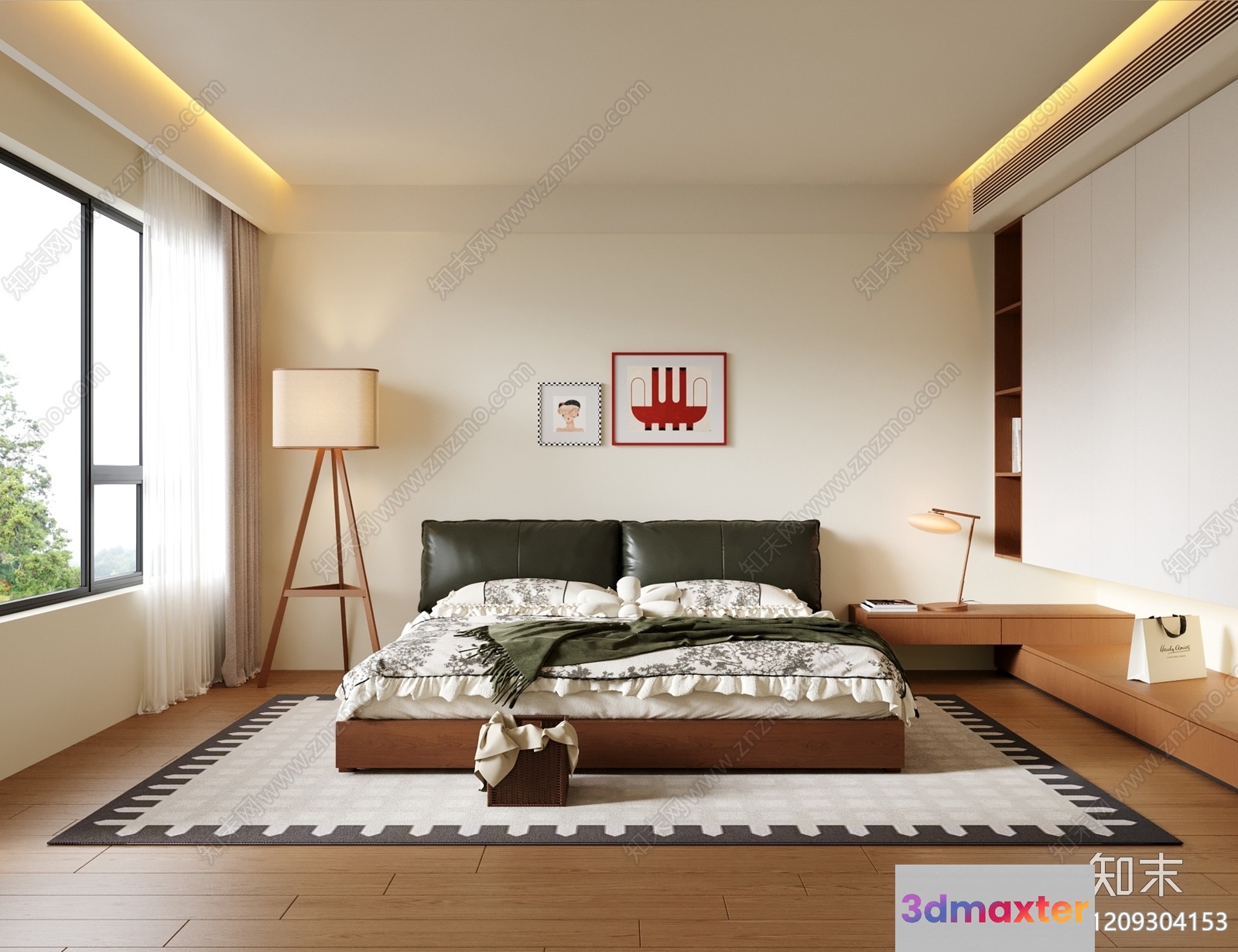 Cozy Bedroom 3D Model - 8756 - VRAY Render