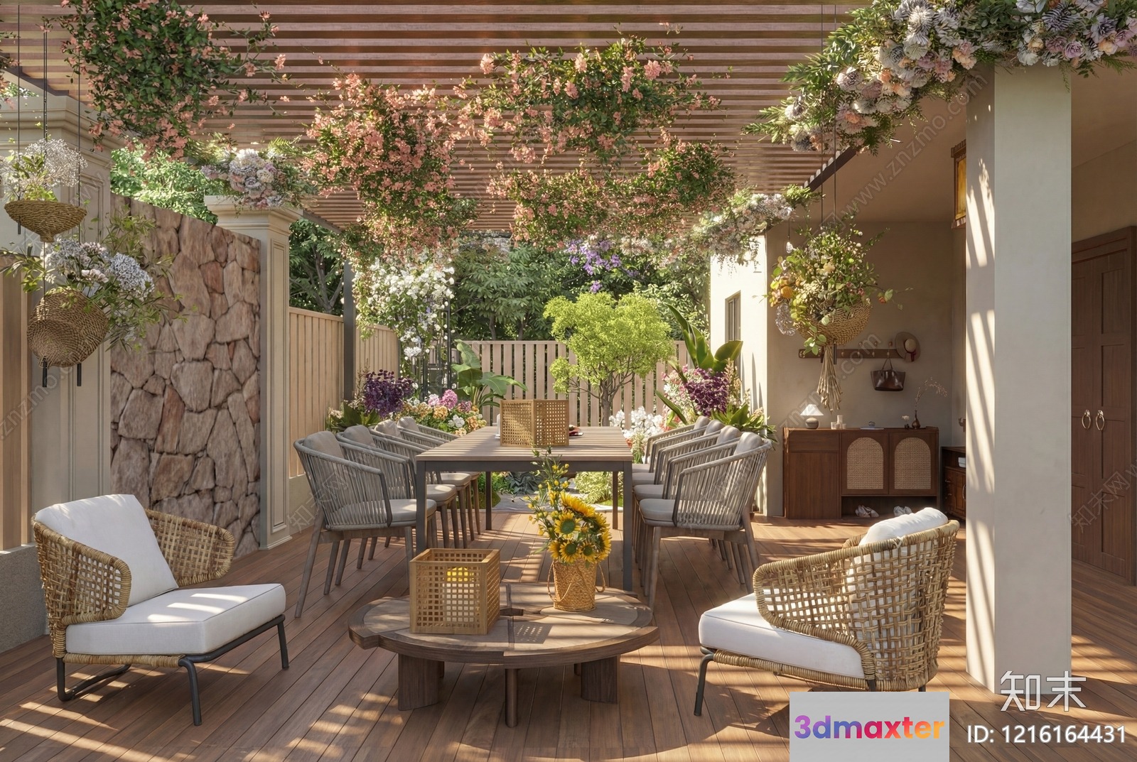 Rustic Outdoor Furniture 3D Model - 15635 - VRAY Render