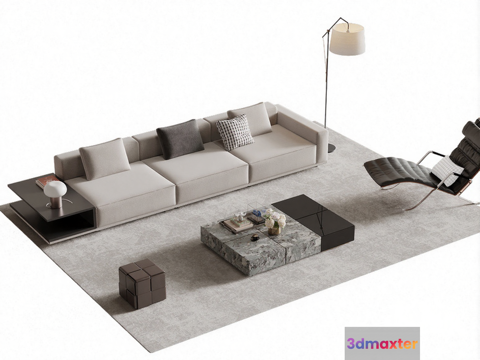 Modern Living Room 3D Model - 9740 - VRAY Render