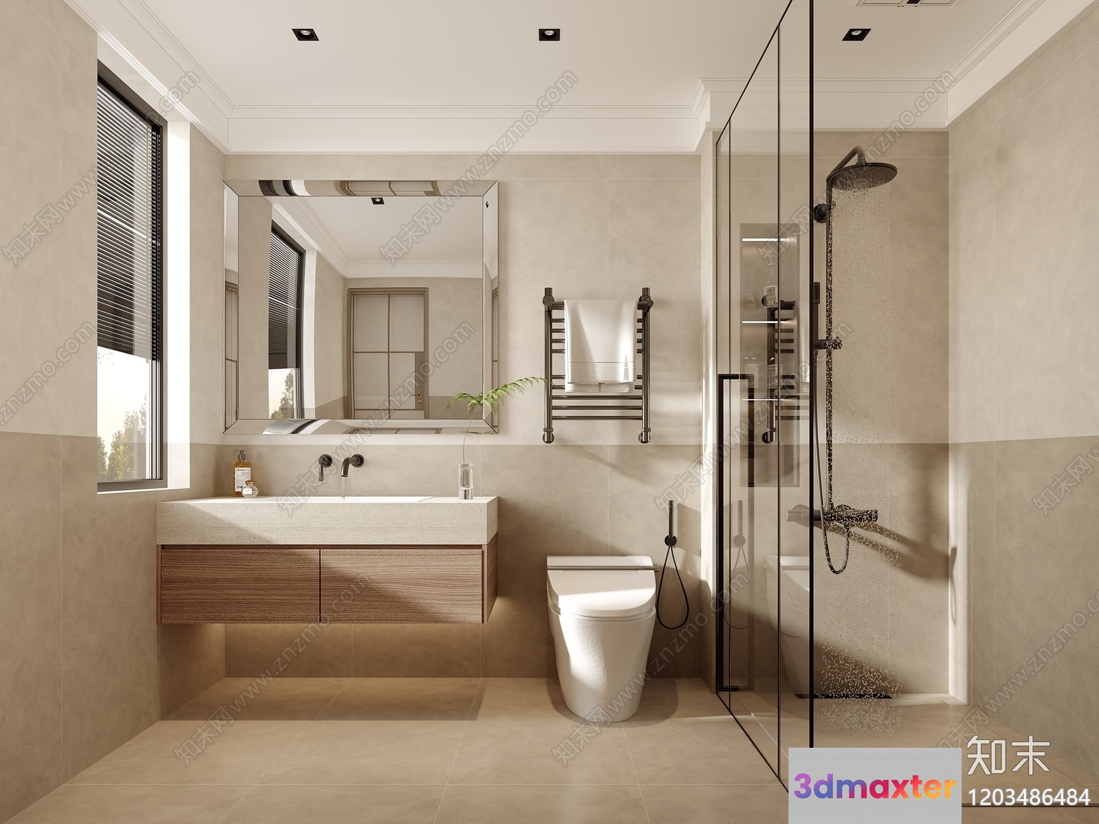 Modern Bathroom Interior 3D Model - 12322 - CORONA Render