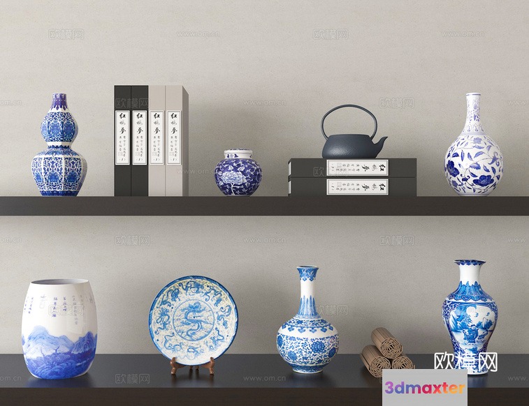 Blue And White Porcelain 3D Model - 17902 - VRAY Render