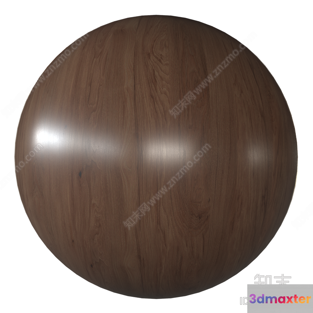 A Wooden Sphere With A Reflective Surface Likely Used As A Decorative Element Or 3D Model - 14663 - VRAY Render
