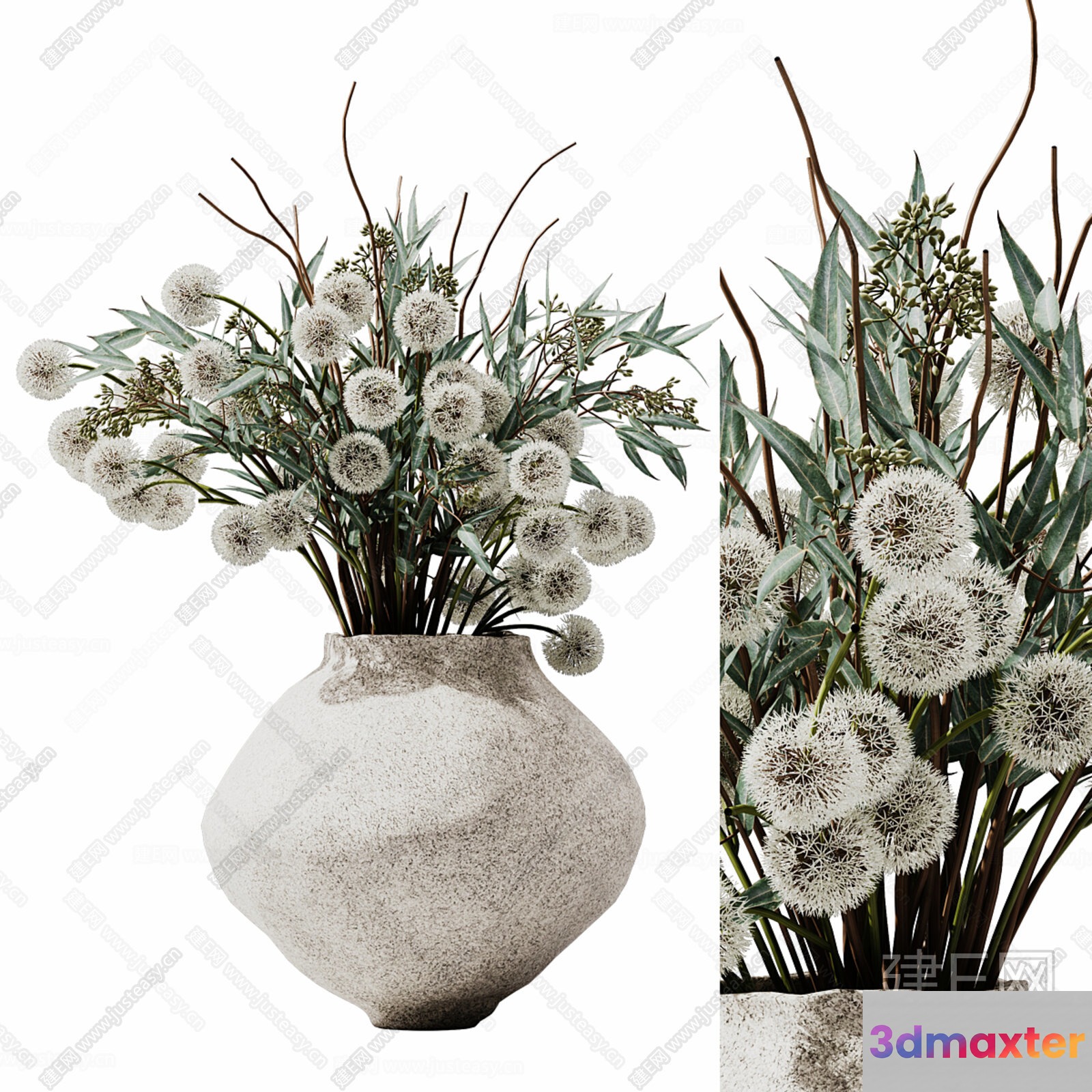 A Vase With Flowers 3D Model - 16456 - CORONA Render