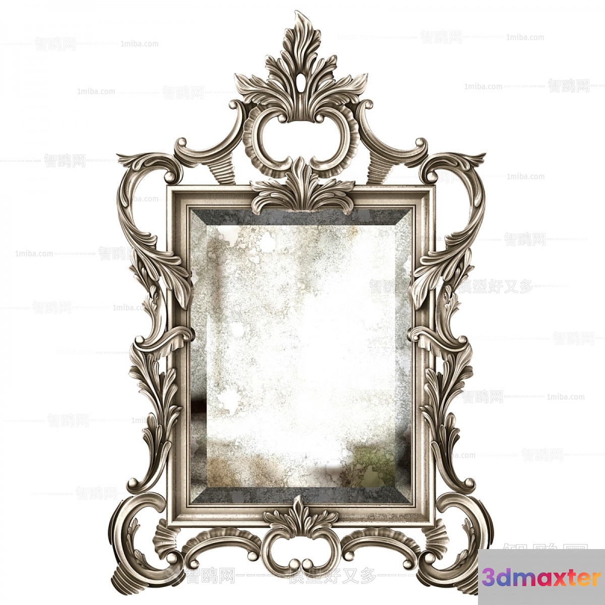 A Decorative Mirror With An Ornate Frame 3D Model - 4641 - VRAY Render