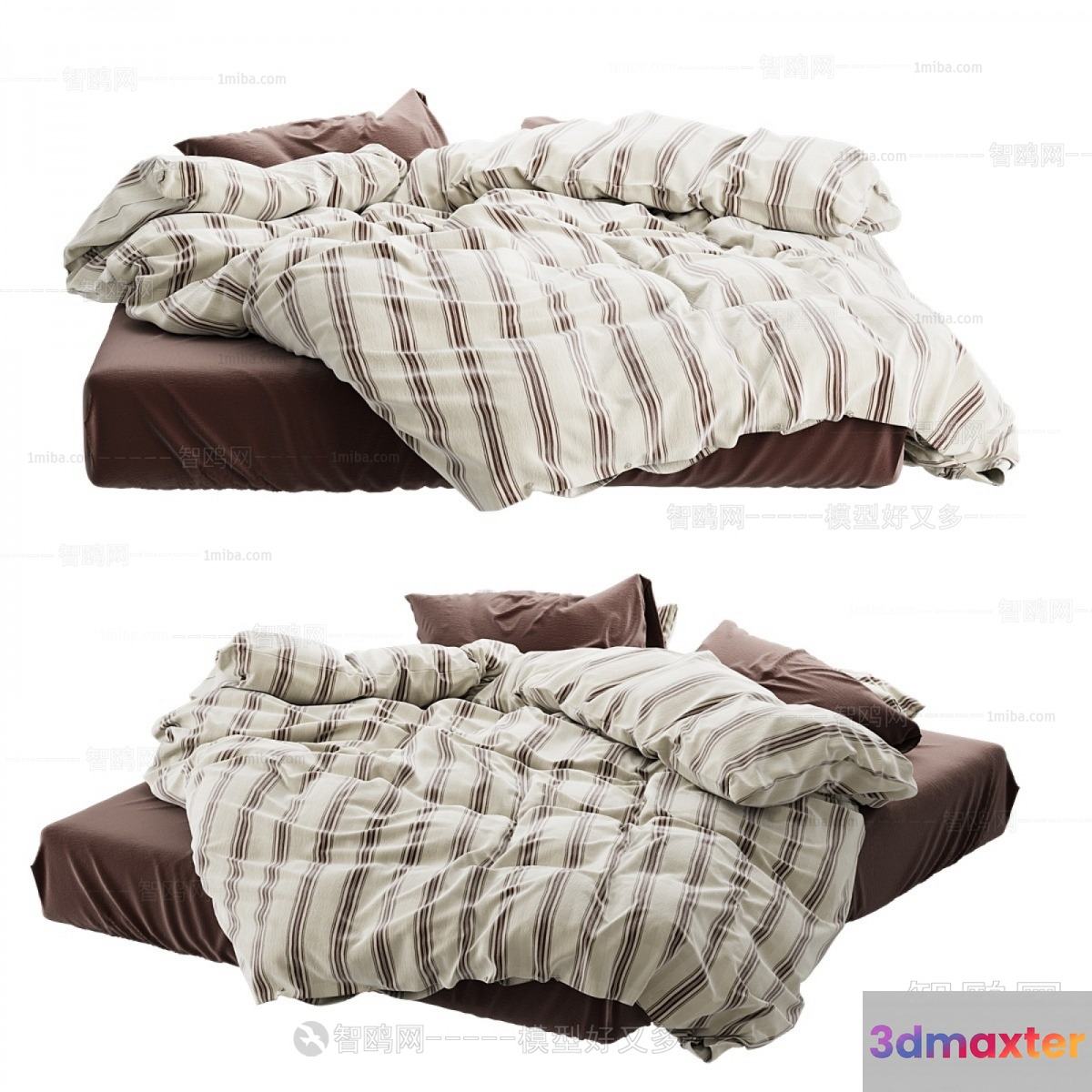 A Messy Bed 3D Model - 23578 - VRAY Render