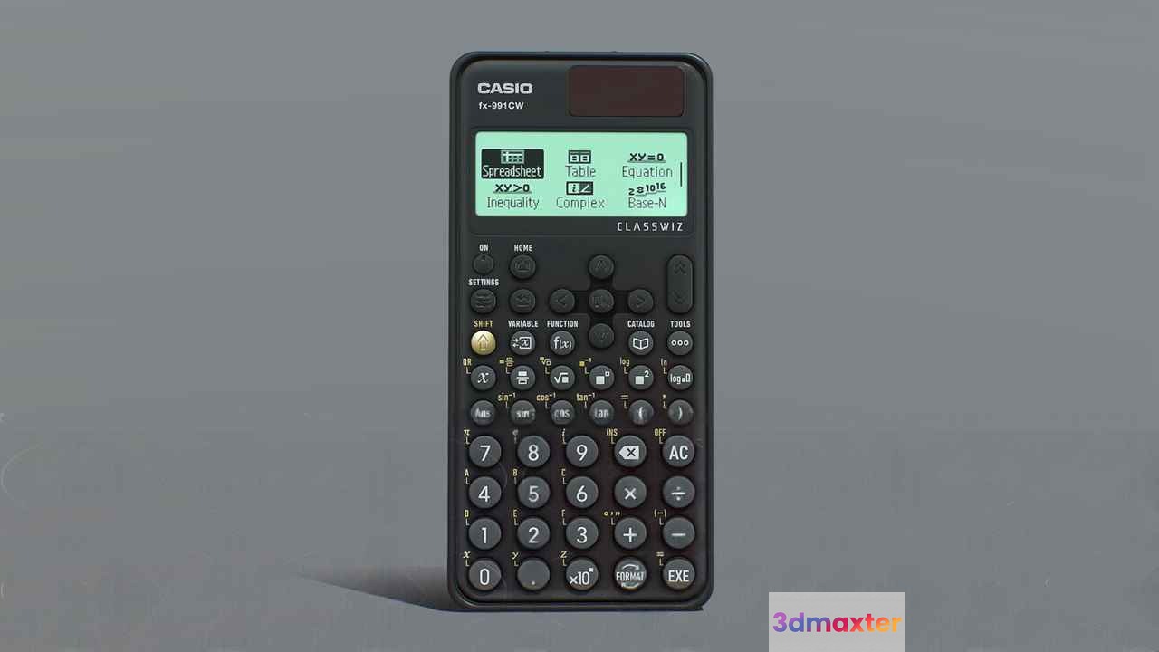 A Black Casio Calculator 3D Model - 5989 - VRAY Render