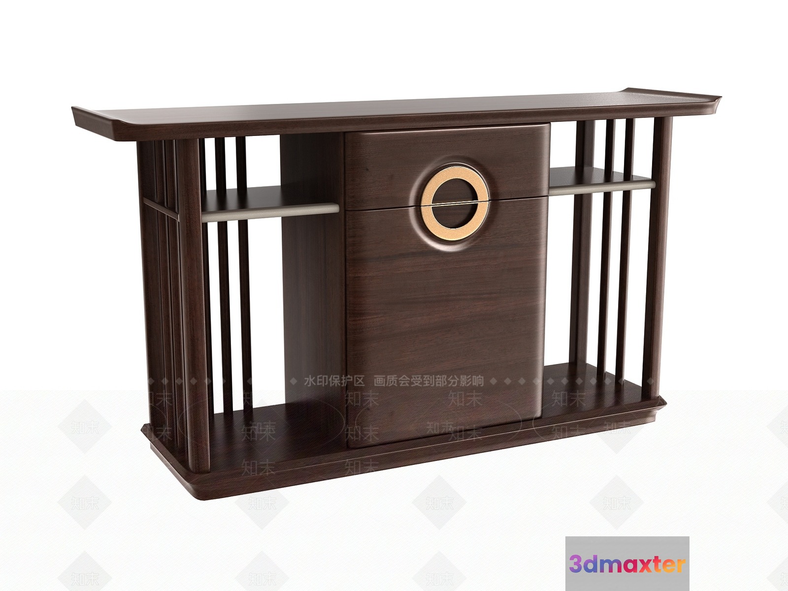 A Dark Wood Side Table 3D Model - 7834 - VRAY Render