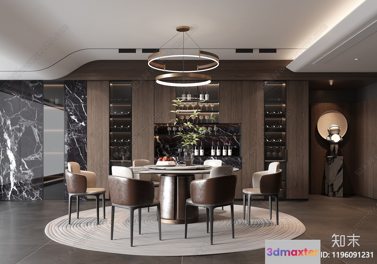Modern Dining Room 3D Model - 20283 - VRAY Render