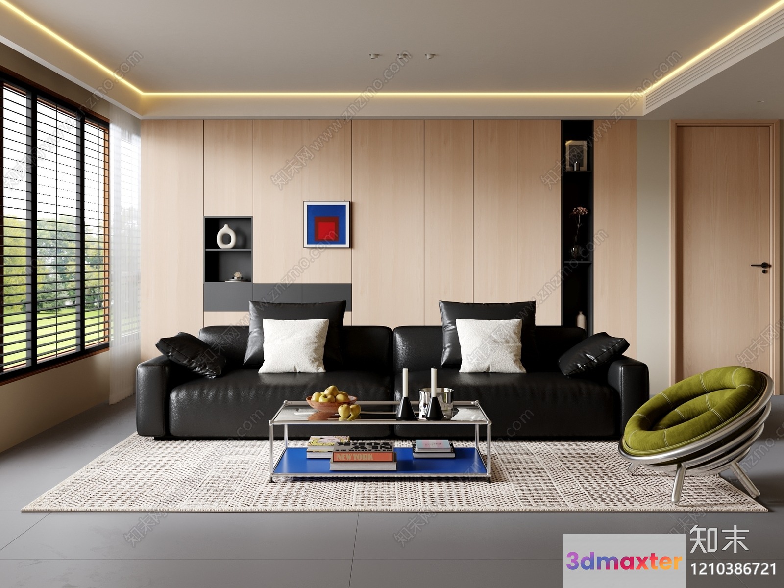 Modern Living Room 3D Model - 6564 - VRAY Render
