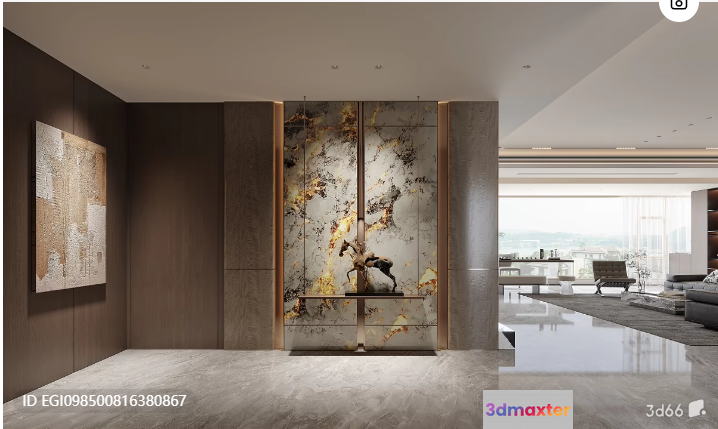 Modern Living Room 3D Model - 5284 - VRAY Render