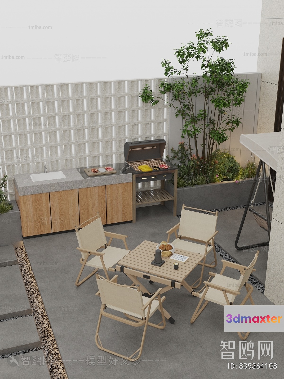 Outdoor Patio Furniture 3D Model - 19391 - VRAY Render