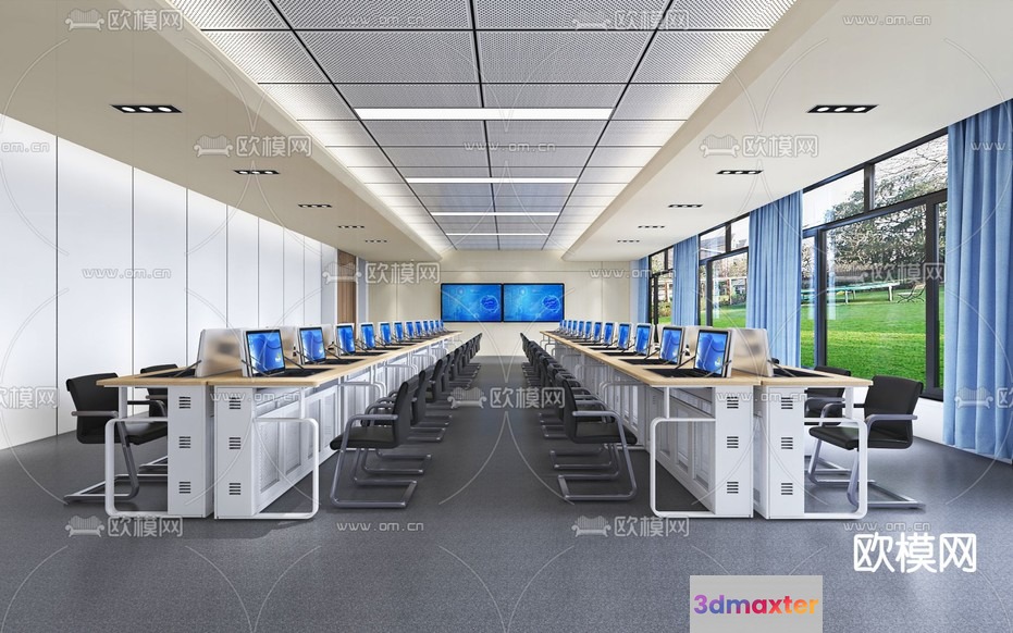 Modern Computer Lab 3D Model - 14963 - VRAY Render