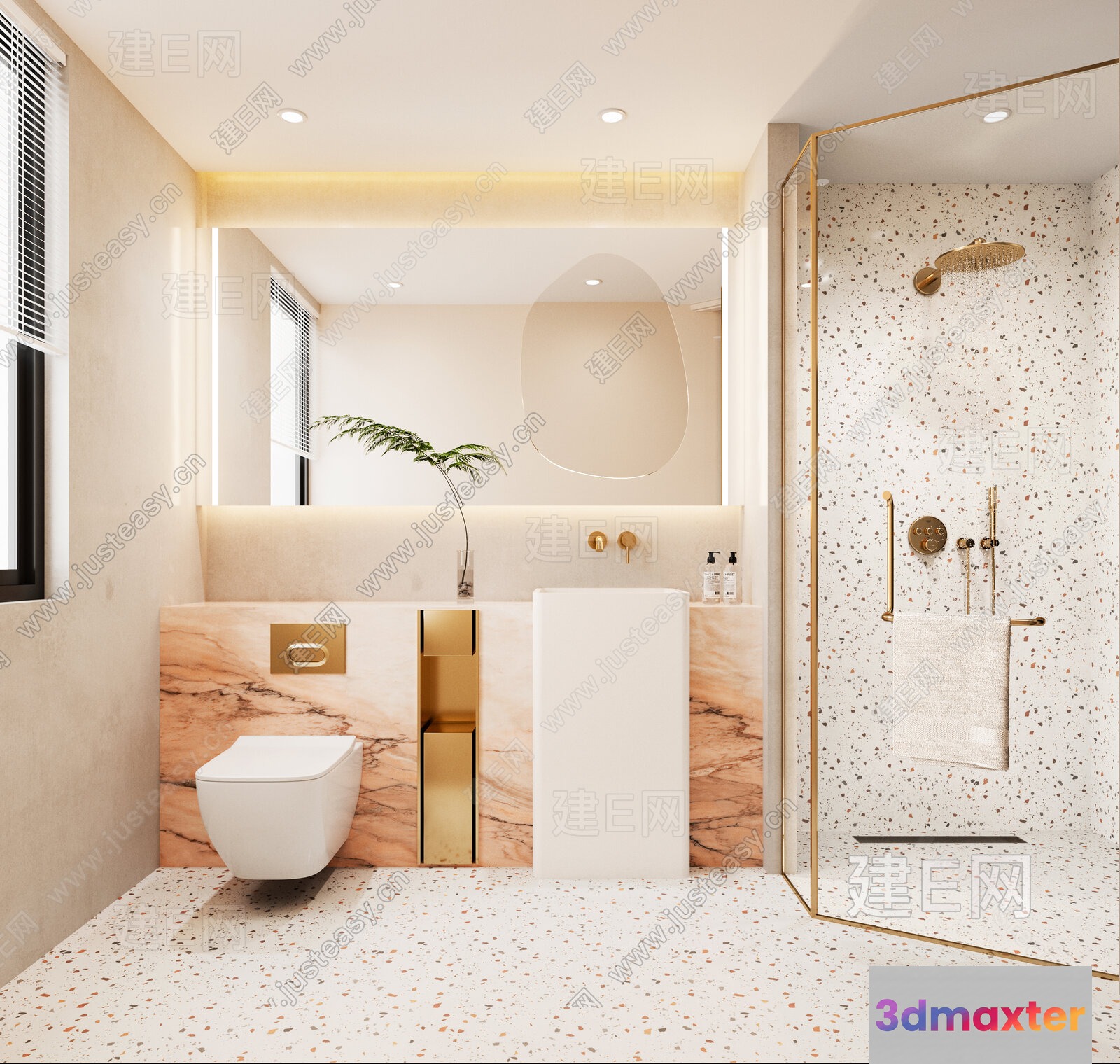 Modern Bathroom Design 3D Model - 1261 - VRAY Render