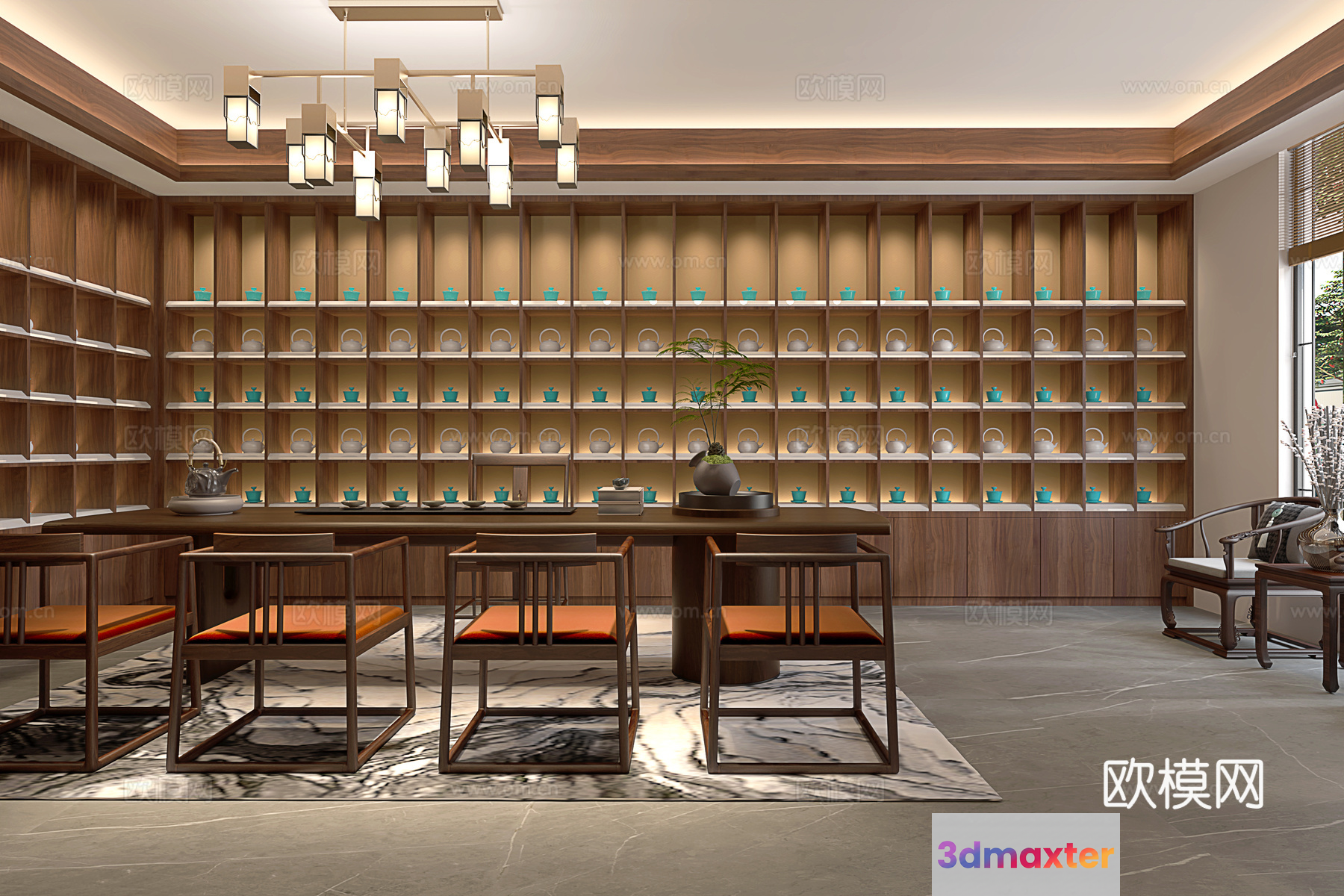 A Modern Dining Room 3D Model - 10349 - VRAY Render